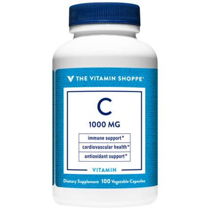 Vitamin C - Immune, Antioxidant & Cardiovascular Health Support - 1,000 MG (100 Capsules) — product packaging