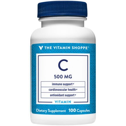 Vitamin C - Immune, Antioxidant & Cardiovascular Health Support - 500 MG (100 Capsules) — product packaging