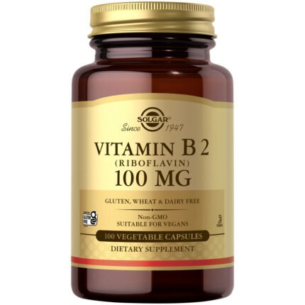 Vitamin B2 - Riboflavin - 100 MG (100 Vegetable Capsules) — product packaging