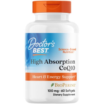 High Absorption CoQ-10 with BioPerine - 100 MG (60 Softgels) — product packaging
