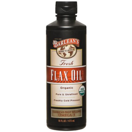 Organic Flax Oil - Pure, Unrefined & Cold Pressed (16 Fluid Ounces) — product packaging