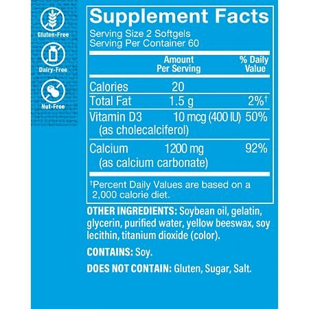 Alternate catalog image associated with Calcium 1200 with Vitamin D3 supplement
