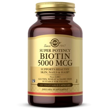Super Potency Biotin - 5,000 MCG (100 Vegetarian Capsules) — product packaging