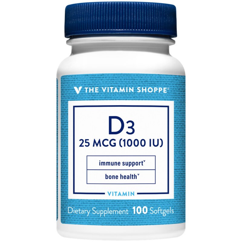 Vitamin D3 - 1,000 IU (100 Softgels) — product packaging