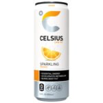 Celsius Sparkling Energy Drink – Orange (4 Drinks, 12 Fl Oz. Each)