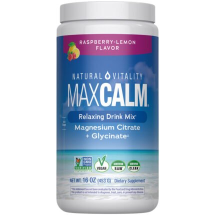 MAXCALM Magnesium Powder - Raspberry Lemon (113 Servings) — product packaging