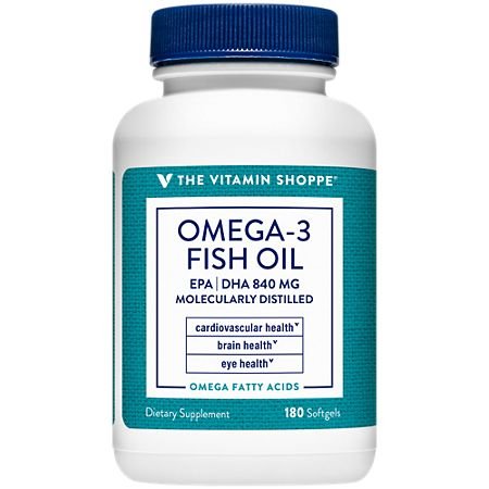 Bottle photograph of an omega-3 fish oil softgel product