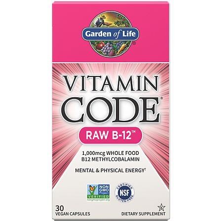 1705474_01.jpg Vitamin Code Raw B-12 - 1,000 MCG Whole Food B12 Methylcobalamin (30 Vegan Capsules) - Image 1