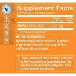 Alpha Lipoic Acid - 600 MG (120 Vegetable Capsules) - Image 2