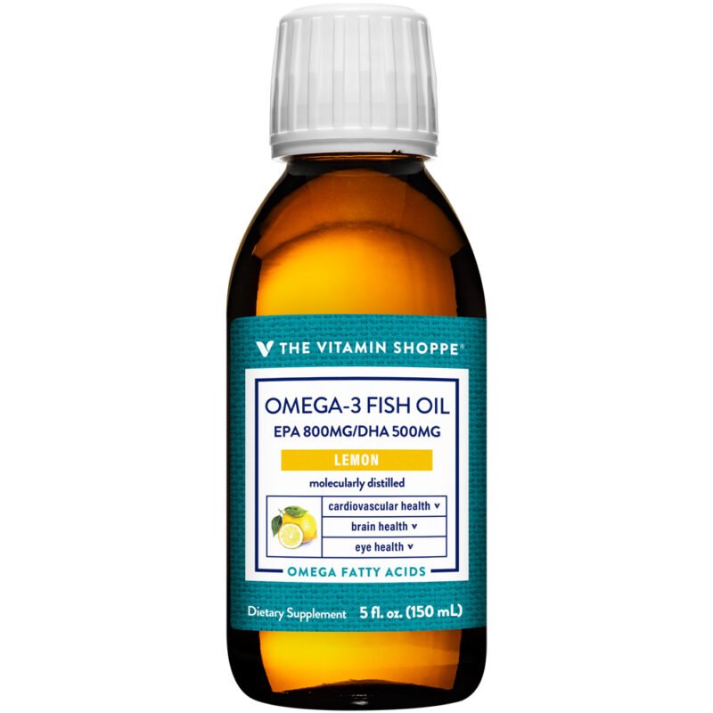Omega-3 Fish Oil - EPA 800 MG/DHA 500 MG - 1,500 MG - Lemon (5 fl. oz.) — product packaging