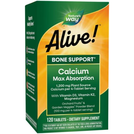 Alive! Calcium Bone Formula - Max Absorption - 1,200 MG (120 Tablets) — product packaging