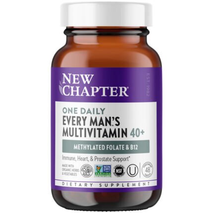 Organic Multivitamin for Every Man 40+ - Whole-Food Complex - Once Daily (48 Tablets) — product packaging
