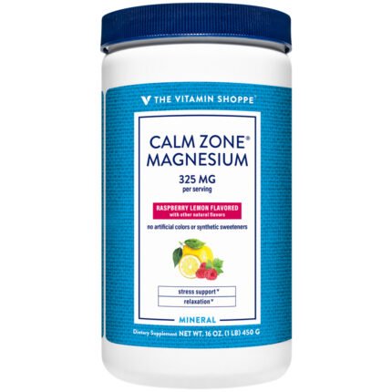 Calm Zone Magnesium Powder - 325 MG - Raspberry Lemon Relaxation Drink (16 oz./100 Servings) — product packaging
