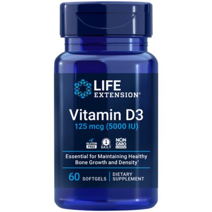 Vitamin D3 - 5,000 IU (60 Softgels) — product packaging