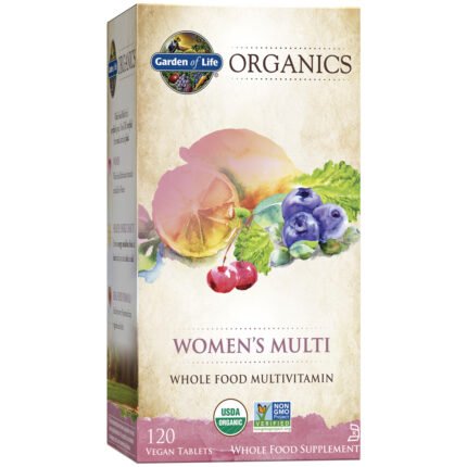 Garden of Life Organics Women’s Multi - Whole Food Multivitamin (120 Vegan Tablets) — product packaging