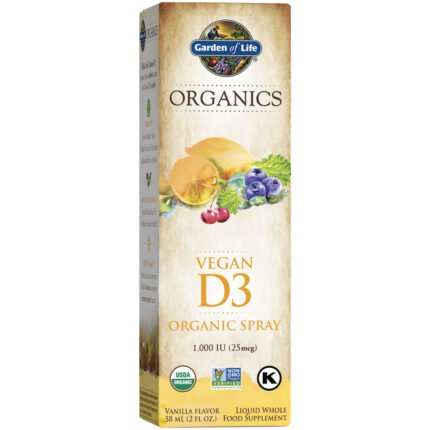 Garden of Life Organics Whole Food Vegan Vitamin D3 Spray - 1,000 IU - Vanilla (2 fl. oz.) — product packaging