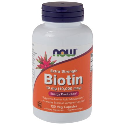 Extra Strength Biotin - 10,000 MCG (120 Vegetarian Capsules) — product packaging