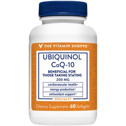 Ubiquinol CoQ-10- Helps Energy Production, Supports Cellular & Cardiovascular Health - 200 MG (60 Softgels) — product packaging