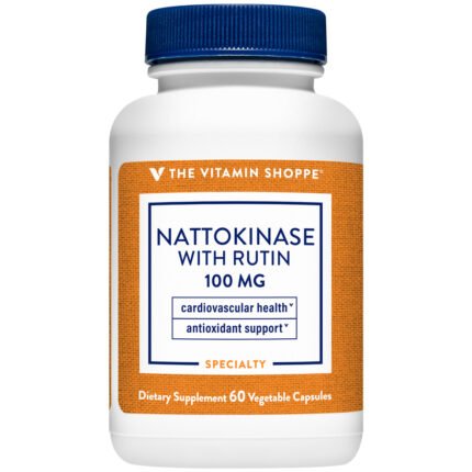 Nattokinase with Rutin - Antioxidant Support for Cardiovascular Health - 100 MG (60 Vegetarian Capsules) — product packaging