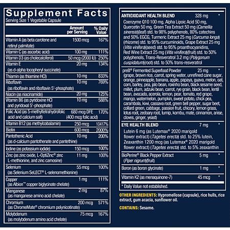 Supplement Facts image associated with the women's multivitamin product