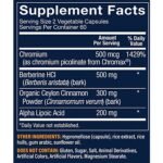 Advanced Blood Sugar Support - Antioxidant & Nutrient Metabolism - 500mg of Berberine (120 Vegetarian Capsules) - Image 2
