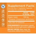 Ceylon Cinnamon for Cholesterol Support - 1,200 MG per serving (120 Vegetarian Capsules) - Image 2
