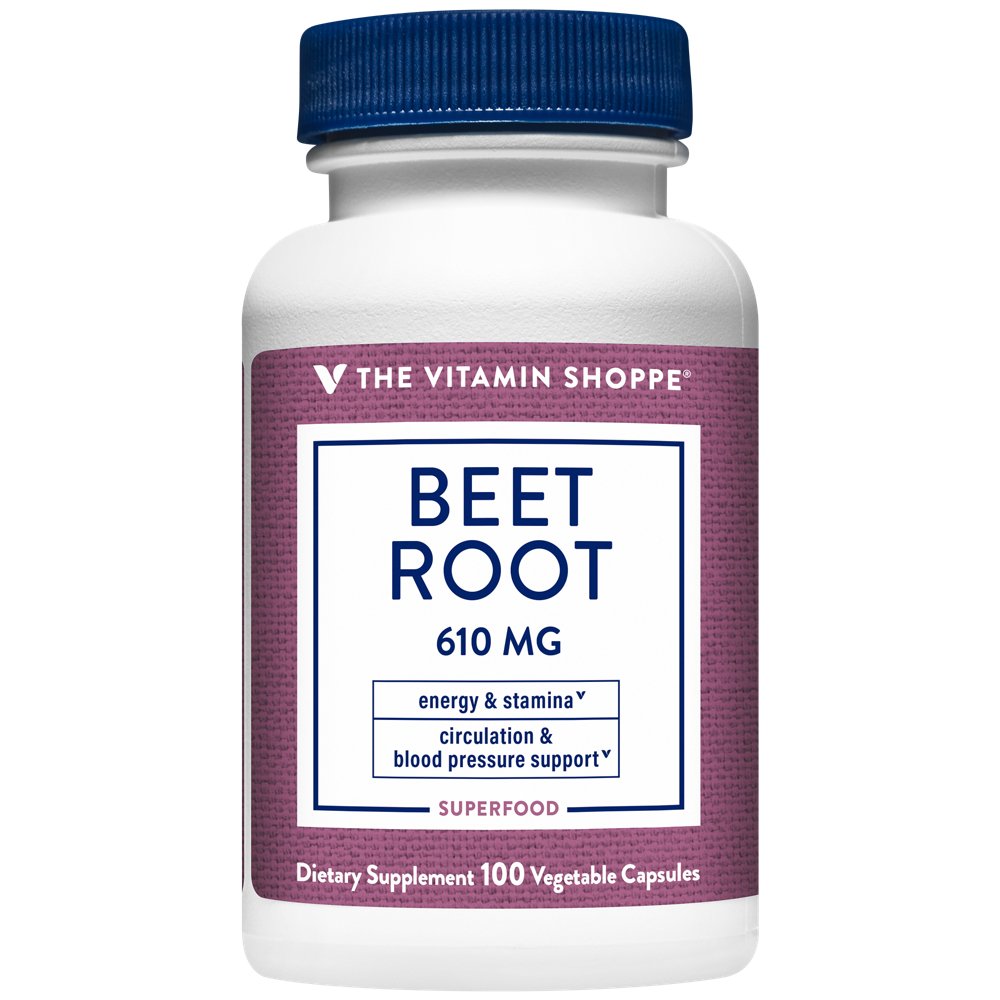 Bottle photograph of a beet root capsule product