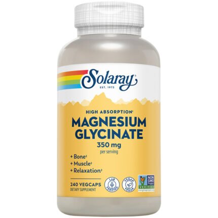 Magnesium Glycinate - 350 MG - High Absorption - Relaxation, Muscle, and Bone Support (240 Capsules) — product packaging