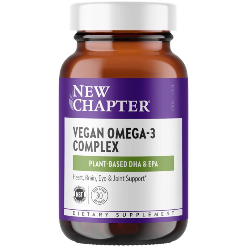 Vegan Omega 3 Complex - Plant Based DHA & EPA - Heart, Brain, Eye & Joint Support (30 Vegan Softgels) — product packaging