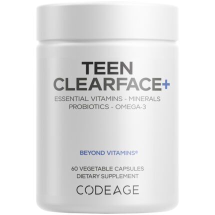 Teen Clearface - All Skin Types Multivitamin Supplement for Teenagers, Boys and Girls Aged 12-18 (60 Capsules) — product packaging