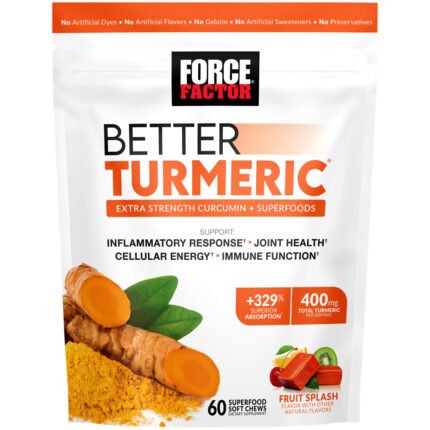 Better Turmeric Chews - Extra Strength Curcumin for Joint Health - Fruit Splash (60 Soft Chews) — product packaging