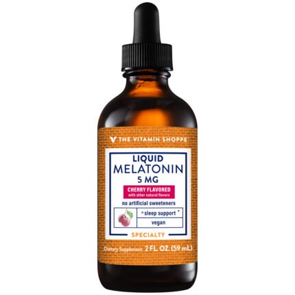Liquid Melatonin for Sleep Support - 5 MG - Cherry (2 fl. oz.) — product packaging