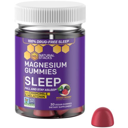 Sleep Magnesium Gummies with Chamomile & Melatonin - Mixed Berry (30 Gummies) — product packaging