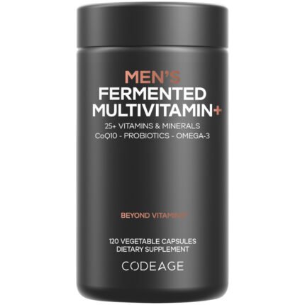 Men's Daily Multivitamin with 25+ Vitamins & Minerals - Whole Food & Fermented (120 Capsules) — product packaging