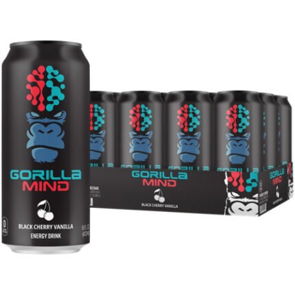 Gorilla Mind Energy Drink – Black Cherry Vanilla (12 Drinks, 16 fl. oz. Each)
