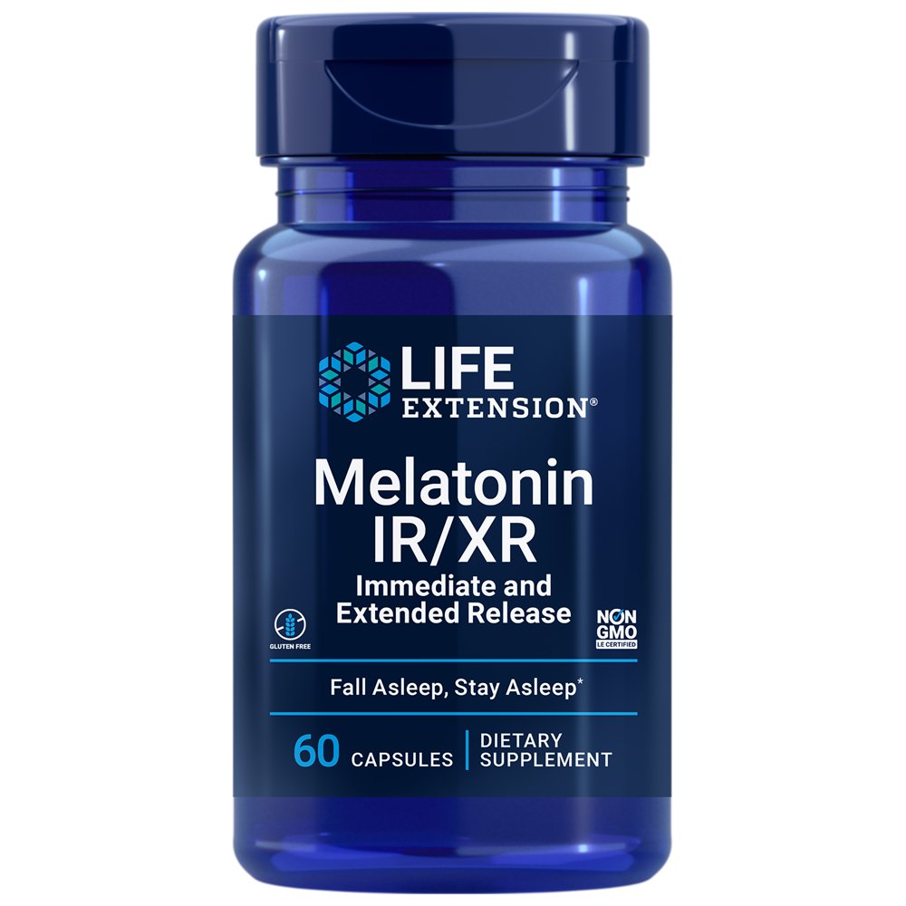 Melatonin IR/XR - Immediate & Extended Release to Fall & Stay Asleep (60 Capsules) Melatonin IR/XR - Immediate & Extended Release to Fall & Stay Asleep (60 Capsules) — product packaging