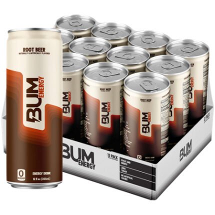 BUM Energy Drink – Root Beer (12 Drinks, 12 Fl. Oz. Each)
