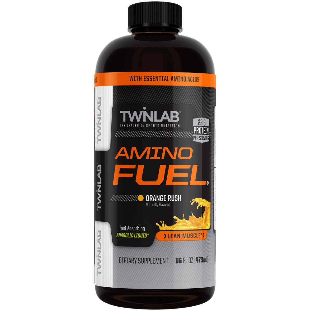 Orange Rush amino-related liquid product illustrating a bottle whose portion and preparation need checking