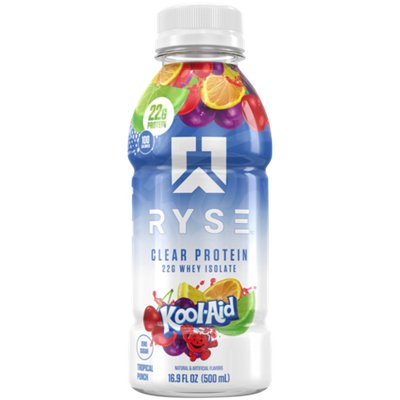 Ryse Clear Whey Protein Drink – Kool-Aid Tropical Punch (16.9 Fl Oz. / 12 Drinks)