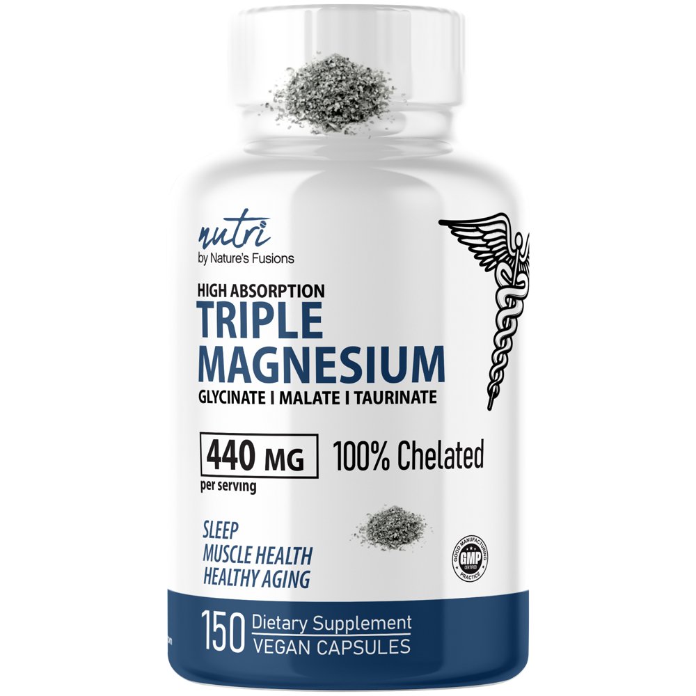Triple Magnesium with Glycinate, Malate & Taurinate - 440 MG (150 Capsules) Triple Magnesium with Glycinate, Malate & Taurinate - 440 MG (150 Capsules) — product packaging