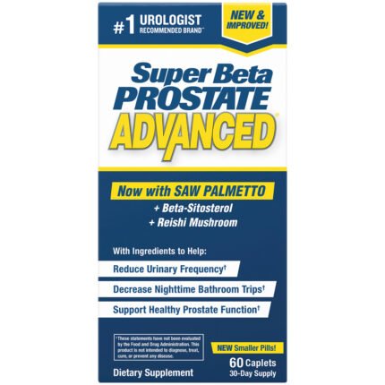 Super Beta Prostate Advanced - Prostate Support with Saw Palmetto, Beta-Sitosterol & Reishi Mushroom (60 Caplets) — product packaging