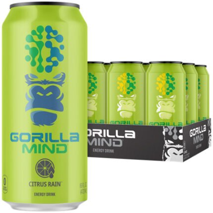Gorilla Mind Energy Drink – Citrus Rain (12 Drinks, 16 fl. oz. Each)