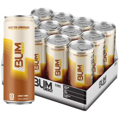 BUM Energy Drink – Iced Tea Lemonade (12 Drinks, 12 Fl. Oz. Each)