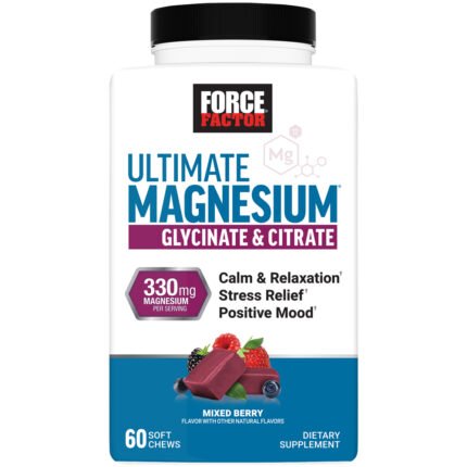 Ultimate Magnesium Glycinate & Citrate - 330MG Magnesium - Mixed Berry (60 Soft Chews) — product packaging