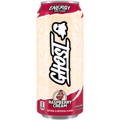 GHOST Energy Drink – Raspberry Cream (12 Drinks, 16 Fl Oz. Each)