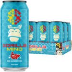 Gorilla Mind Energy Drink – Red Gummy Fish (12 Drinks, 16 fl. oz. Each)