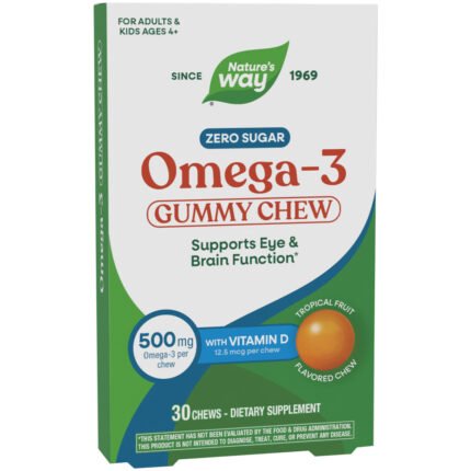 Omega-3 - 500 mg Omega with Vitamin D - Tropical Fruit (30 Chews) — product packaging