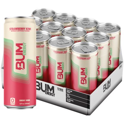 BUM Energy Drink – Strawberry Kiwi (12 Drinks, 12 Fl. Oz. Each)