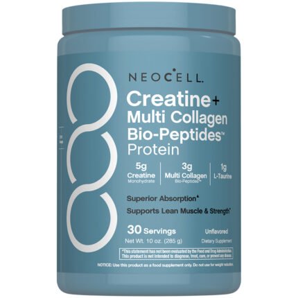 Creatine + Multi Collagen Bio-Peptides Powder - 5G Creatine + 3G Collagen - Unflavored (30 Servings) — product packaging