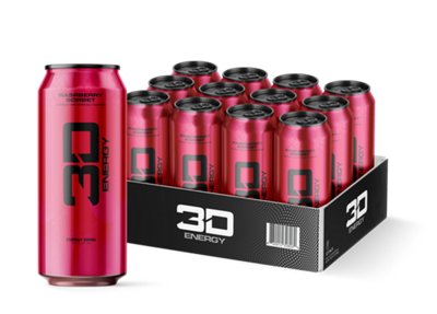 3D Energy Drinks LLC Energy Drink – Raspberry Sorbet (12 Drinks/16 Fl. Oz. Each)